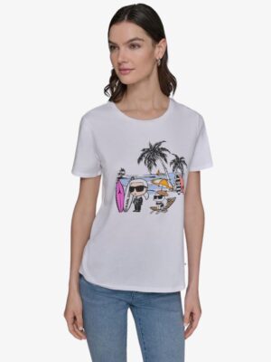 karl lagerfeld summer life tee white tshirt