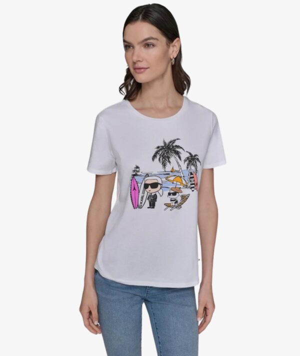 karl lagerfeld summer life tee white tshirt