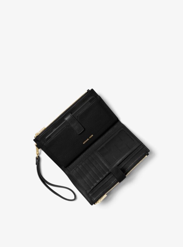 MICHAEL KORS Double Zipper Smartphone Wallet in Signature Black