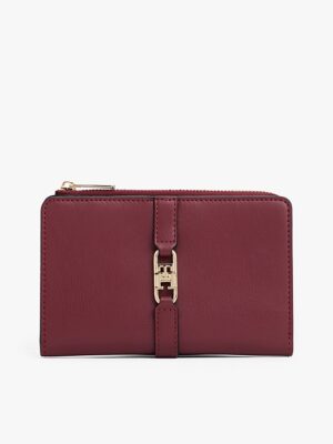 TOMMY HILFIGER TH Monogram Bifold Wallet in Burgundy with Box