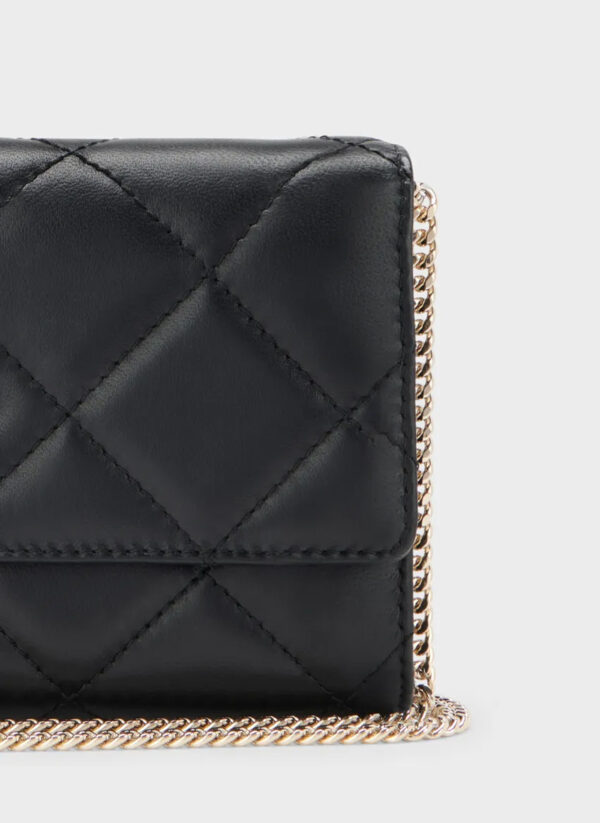 DKNY Quilted Leather Clutch and Crossbody in Black