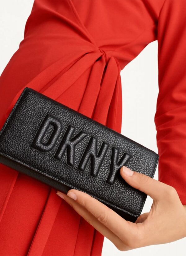 DKNY Leather Logo Wallet in Black