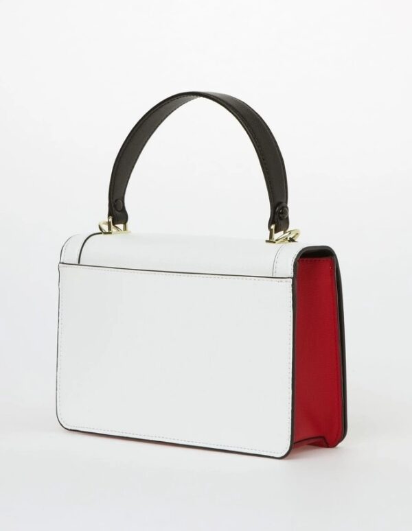 KARL LAGERFELD Simone Top Handle Signature Strap Crossbody Bag In Winter White