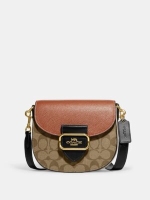 COACH Morgan Saddle Bag in Colorblock Signature Canvas Multi