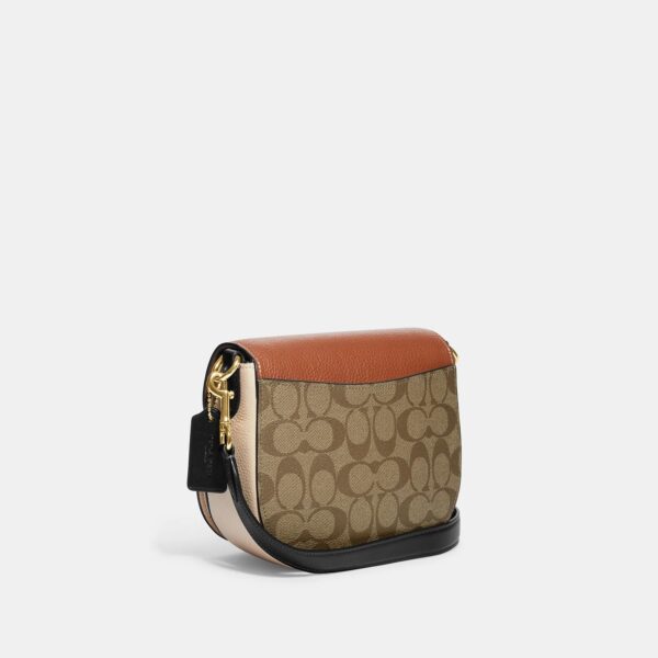 COACH Morgan Saddle Bag in Colorblock Signature Canvas Multi