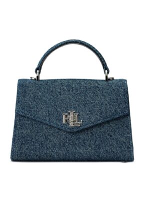 RALPH LAUREN Small Farrah Satchel in Navy Blue