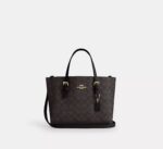 COACH Mollie Medium Tote Bag in Signature Canvas Brown Black