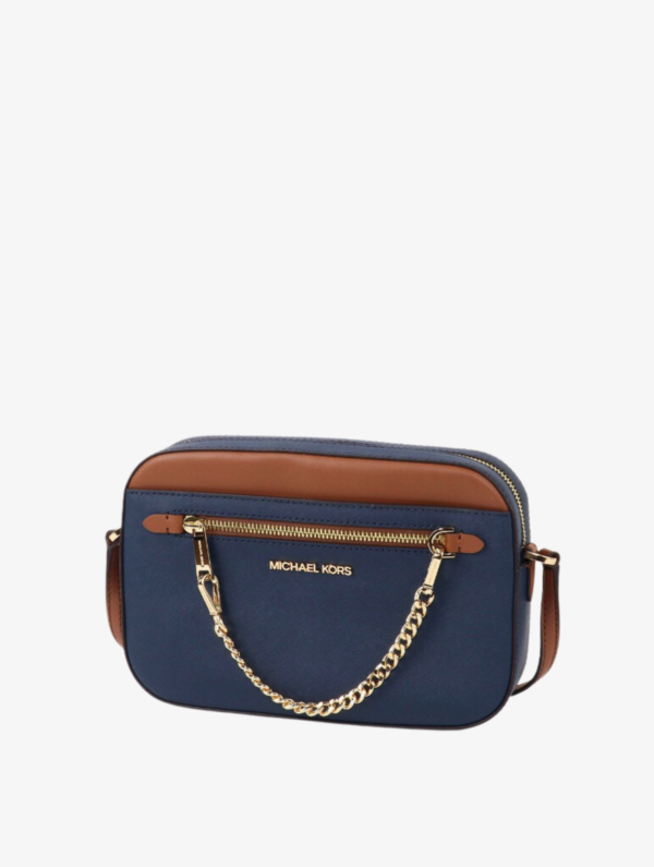 MICHAEL KORS Jet Set Large Chain Crossbody Bag in Navy Multi