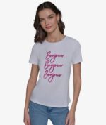 Karl Lagerfeld Bonjour Tee White/Pink Tshirt
