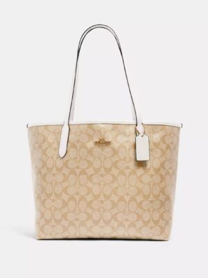 COACH City Tote Bag in Signature Canvas Light Beige