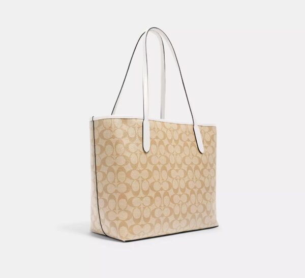 COACH City Tote Bag in Signature Canvas Light Beige