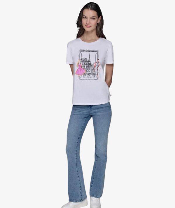 KARL LAGERFELD paris view tee in white tshirt