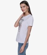 KARL LAGERFELD paris view tee in white tshirt