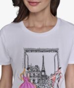 KARL LAGERFELD paris view tee in white tshirt