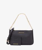 MICHAEL KORS Gift Box Set Of Leather Crossbody Bag and Card Holder in Black