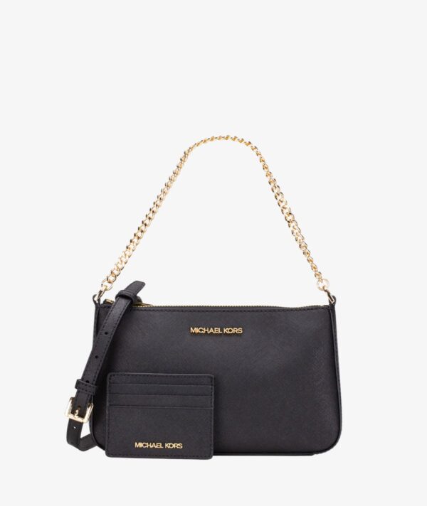 MICHAEL KORS Gift Box Set Of Leather Crossbody Bag and Card Holder in Black