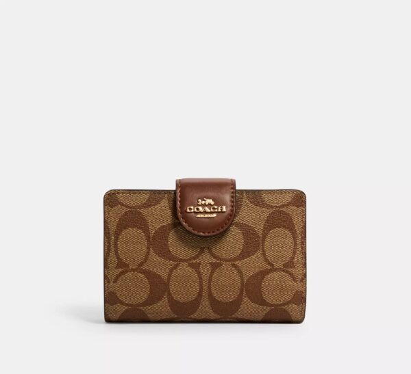 COACH Bifold Wallet in Signature Canvas Khaki