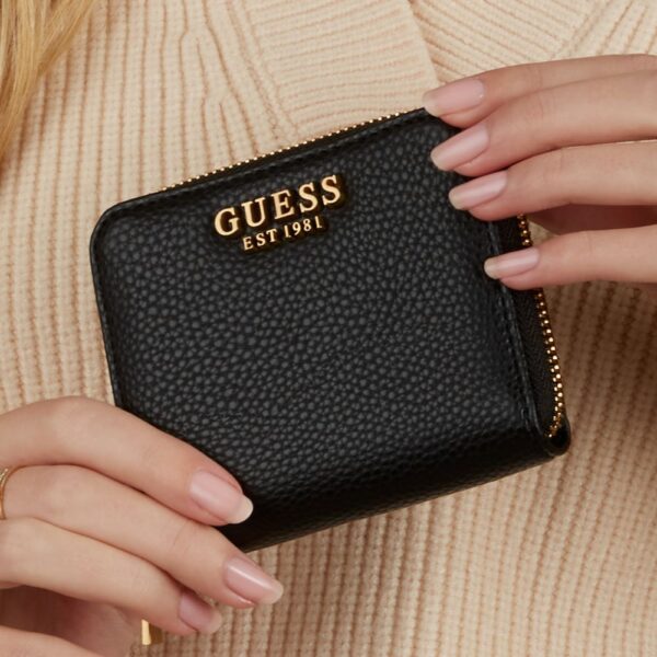 GUESS Laryn Black Zip Wallet in Black