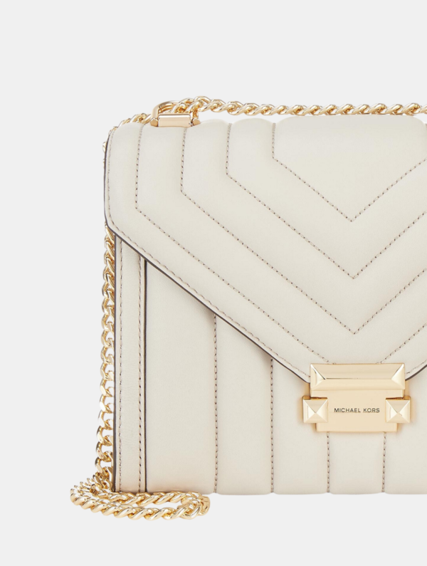 MICHAEL KORS Whitney Large Quilted Shoulder Bag in Cream