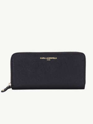 Karl Lagerfeld Paris Leather Wallet in Black