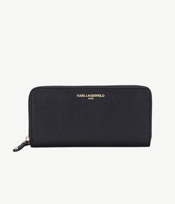 Karl Lagerfeld Paris Leather Wallet in Black