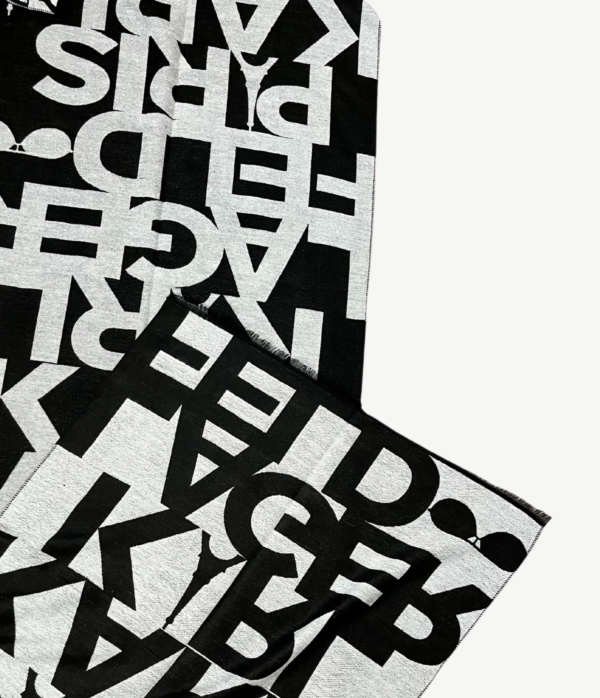 KARL LAGERFELD Scarf Letters In Black and White