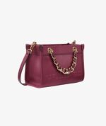 KARL LAGERFELD Savoie Small Leather Crossbody Bag in Wine