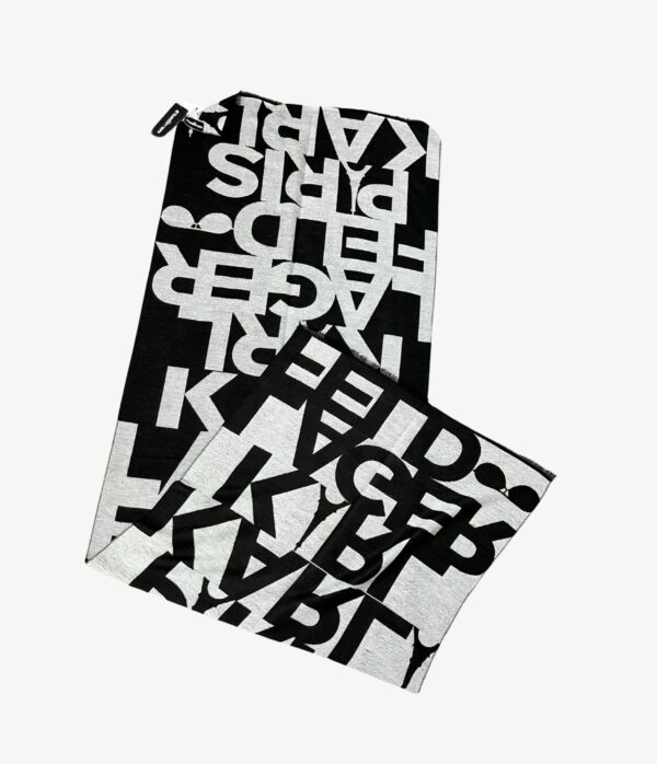 KARL LAGERFELD Scarf Letters In Black and White