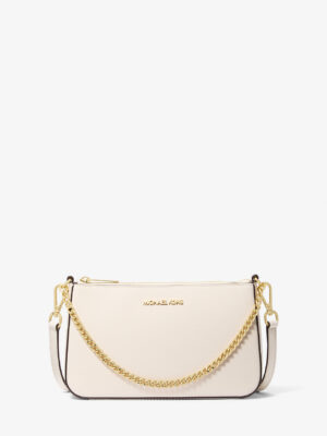 MICHAEL KORS Jet Set Narrow Crossbody Bag with Golden Chain In Optic White