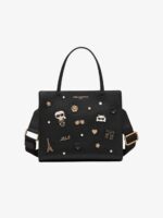 KARL LAGERFELD Maybelle Satchel with Golden Pins In Black