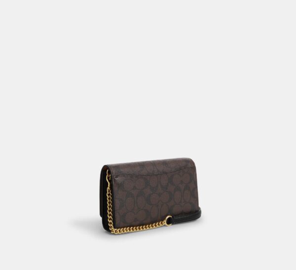 COACH Flap Clutch Crossbody in Signature Canvas brown