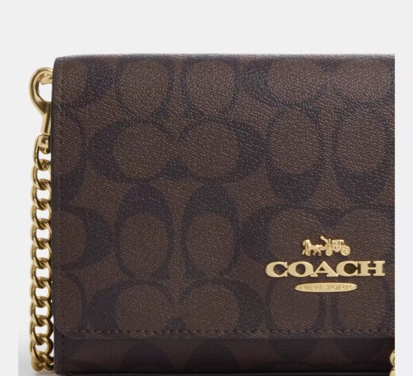 COACH Flap Clutch Crossbody in Signature Canvas brown