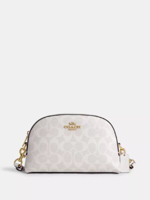 COACH Madi Dome Crossbody in Signature Canvas White