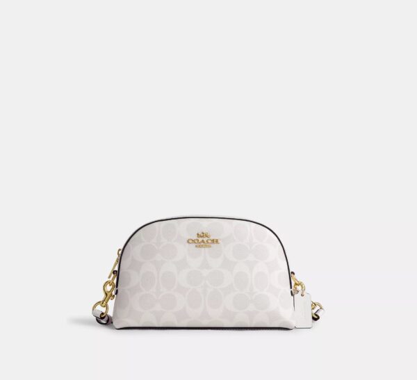 COACH Madi Dome Crossbody in Signature Canvas White