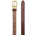 COACH Belt Reversible & Adjustable to size in signature Brown/Brown