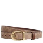 COACH Belt Reversible & Adjustable to size in signature Brown/Brown