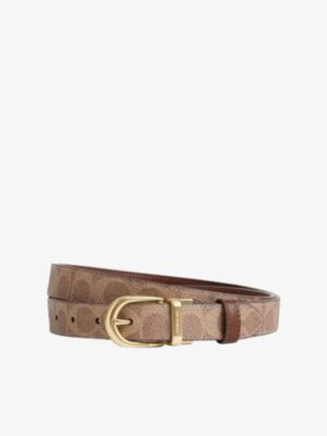 COACH Belt Reversible & Adjustable to size in signature Brown/Brown