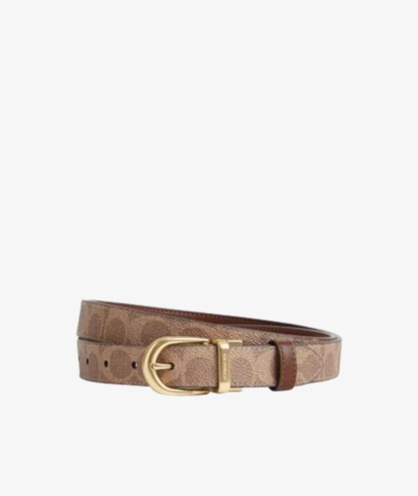 COACH Belt Reversible & Adjustable to size in signature Brown/Brown