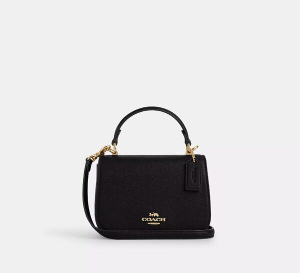 COACH Lysa Top Handle Bag in Black Leather