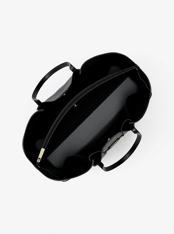 Michael Kors Carson Large Pebbled Leather Tote Bag In Black