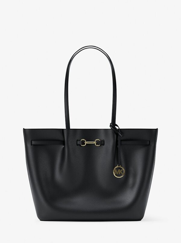 Michael Kors Carson Large Pebbled Leather Tote Bag In Black