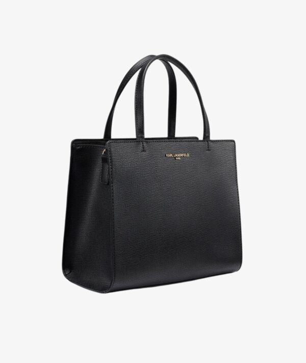 KARL LAGERFELD MAYBELLE SATCHEL BAG WITH CHOUPETTE CHARM in Black