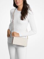 Michael Kors Jet Set Medium flap Signature Logo Crossbody Bag In Light Cream