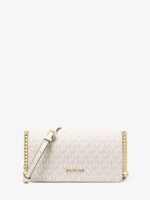 Michael Kors Jet Set Medium flap Signature Logo Crossbody Bag In Light Cream