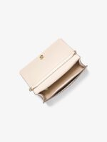 Michael Kors Jet Set Medium flap Signature Logo Crossbody Bag In Light Cream