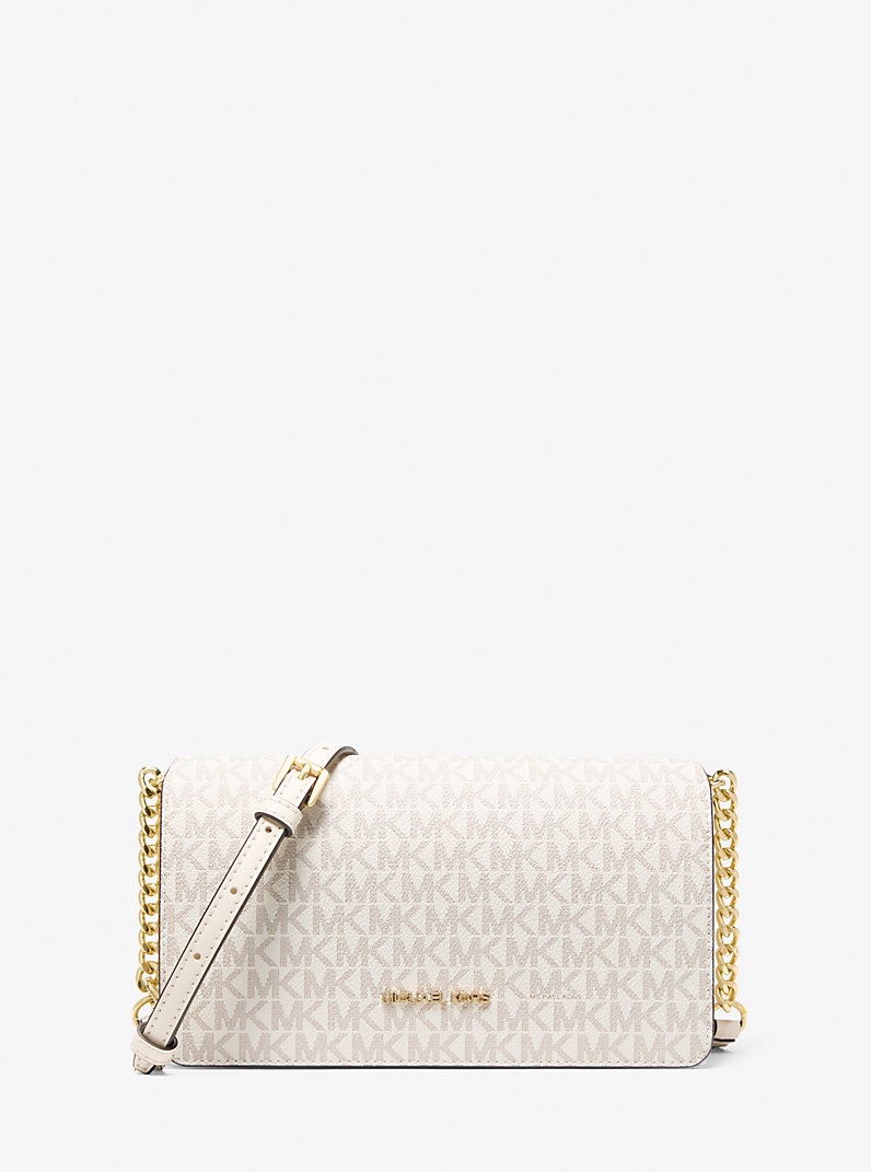 Michael Kors Medium flap Signature Logo Crossbody Bag In Light Cream