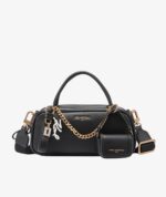KARL LAGERFELD ZAYLIA SMALL SATCHEL WITH CHAIN & MINI BAG IN BLACK