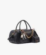 KARL LAGERFELD ZAYLIA SMALL SATCHEL WITH CHAIN & MINI BAG IN BLACK