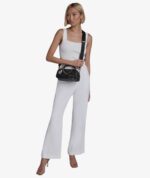 KARL LAGERFELD ZAYLIA SMALL SATCHEL WITH CHAIN & MINI BAG IN BLACK