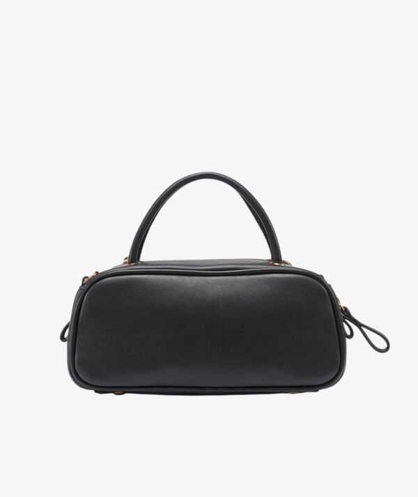 KARL LAGERFELD ZAYLIA SMALL SATCHEL WITH CHAIN & MINI BAG IN BLACK